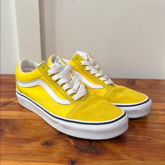 Vans Old Skool Sneakers Cyber Yellow Suede & Canvas Sneakers - Picture 1 of 8